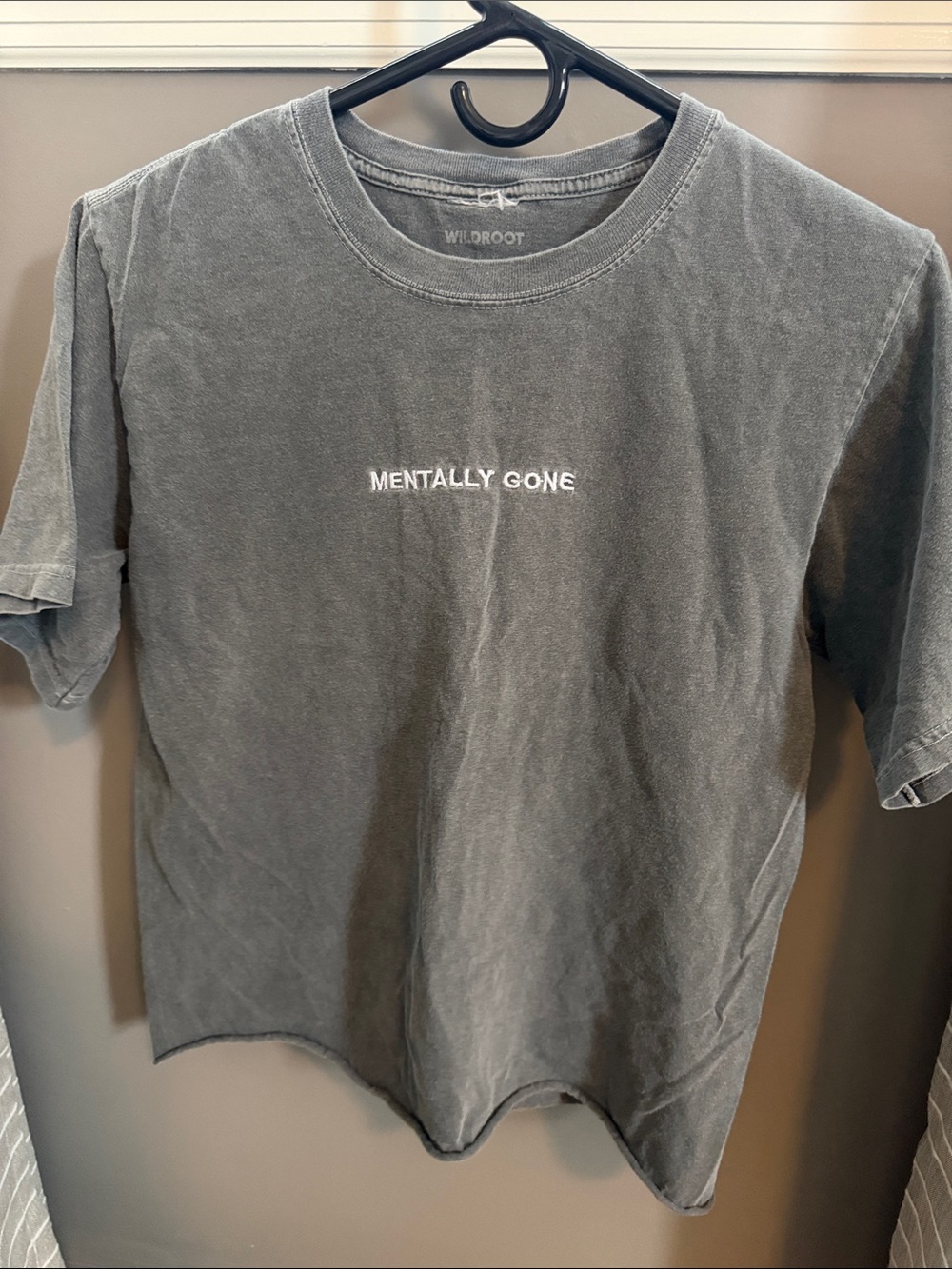 'Mentally Gone' Crop Tee - Charcoal